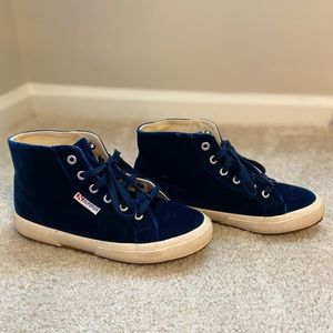 Superga Blue Velvet High Tops